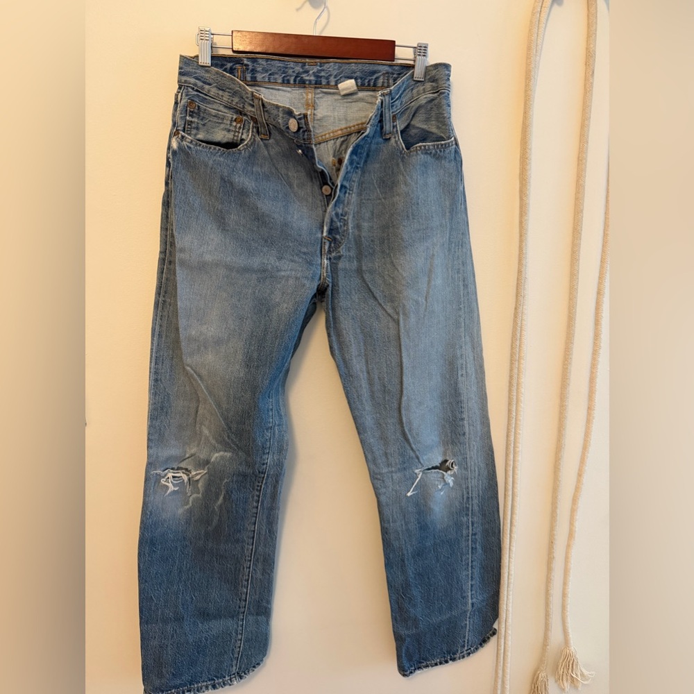 WOMENS VINTAGE LEVIS 501 SELVEDGE DENIM DISTRESSED